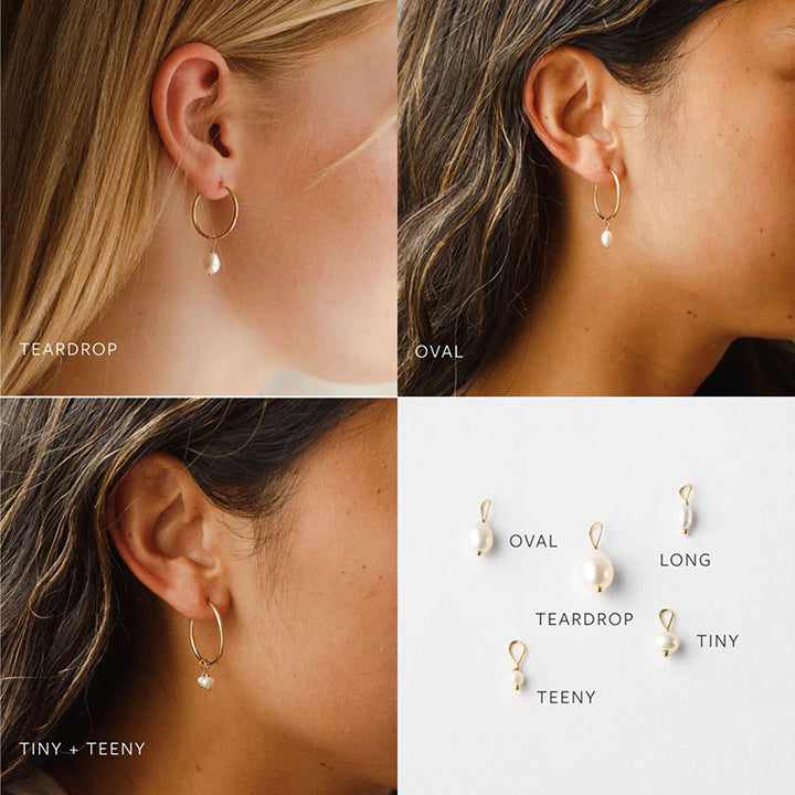 Pearl & gold hoop earrings