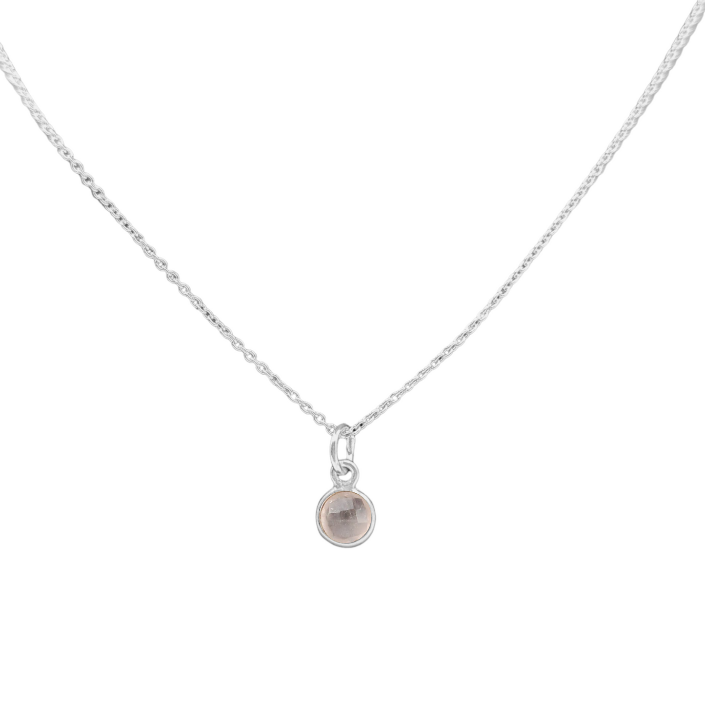 Silver birthstone necklace