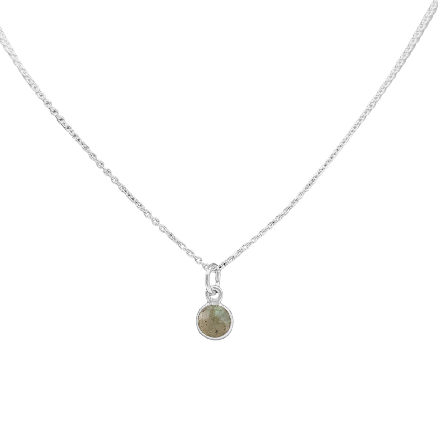 Silver birthstone necklace