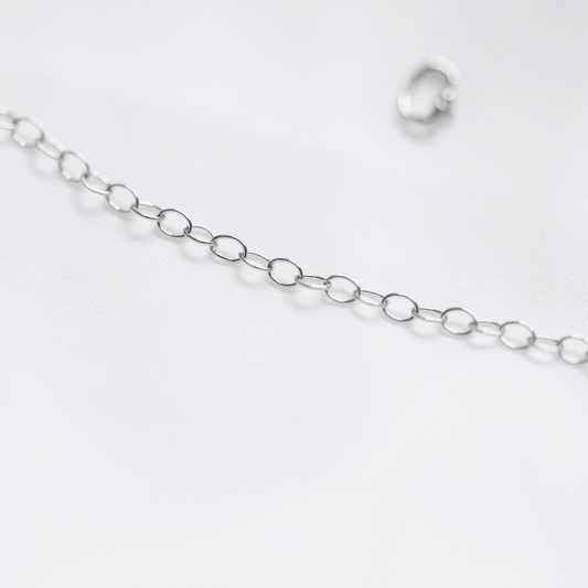 Silver cable chain love links permanent bracelet kit