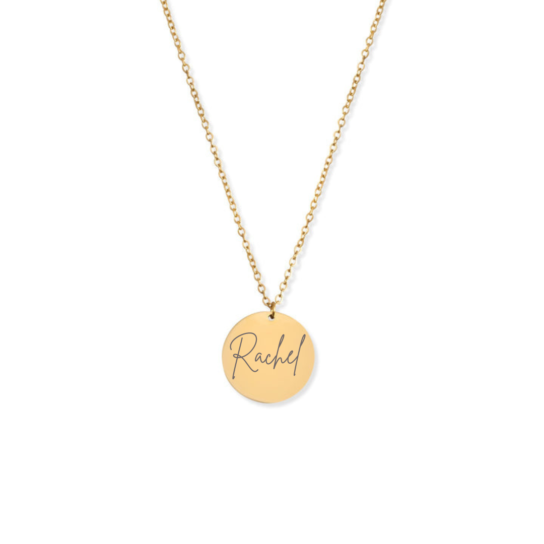 Custom engraved disc necklace