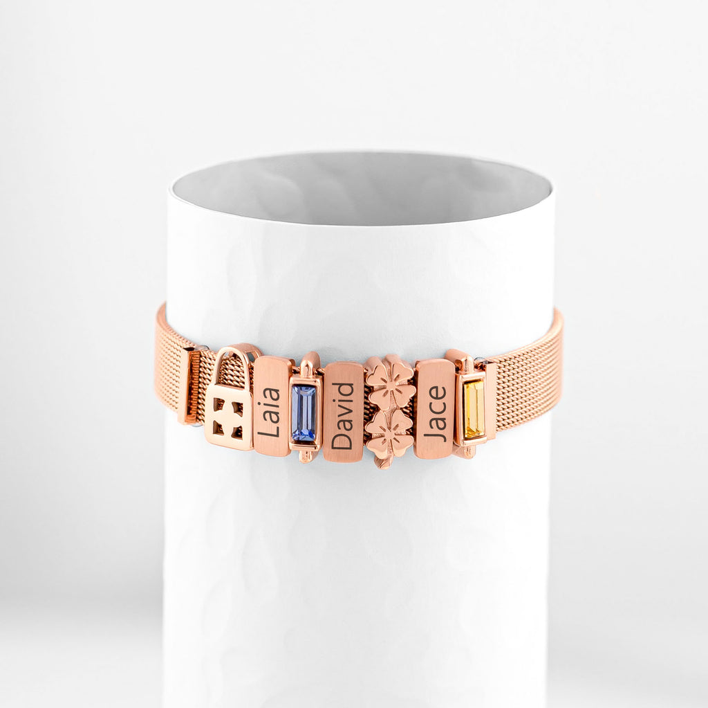 Rose Gold Mesh charm bracelet