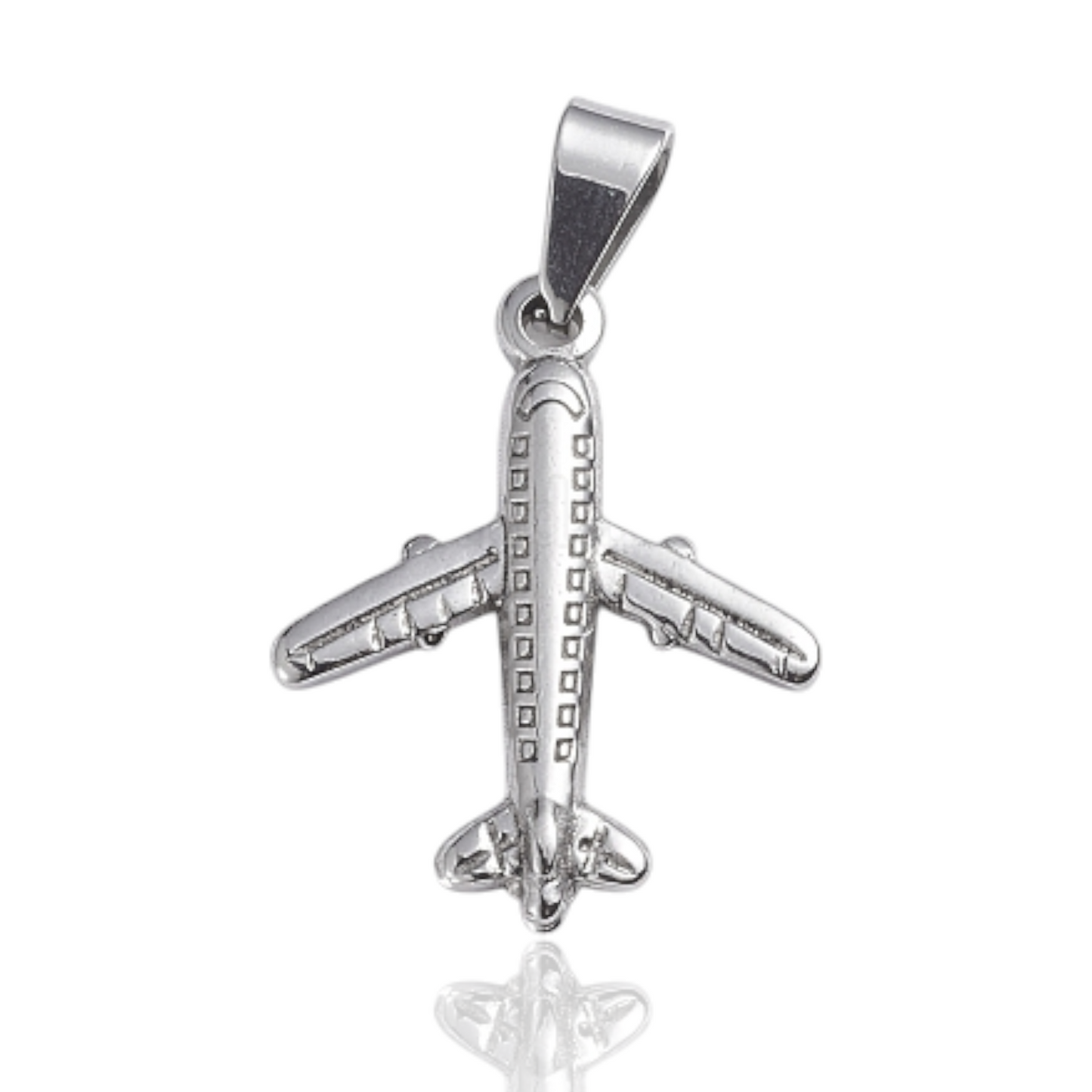 Silver aeroplane charm