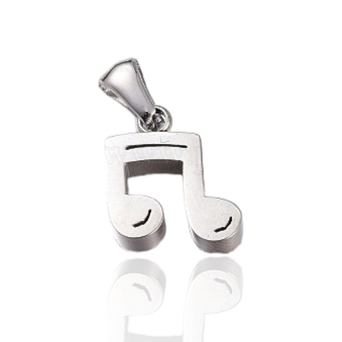 Silver music note charm