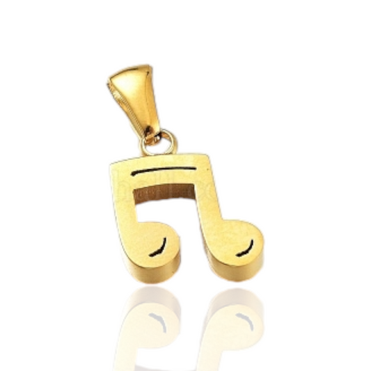 Gold music note charm