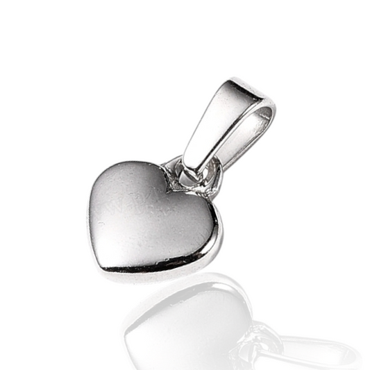 Silver puffy heart charm