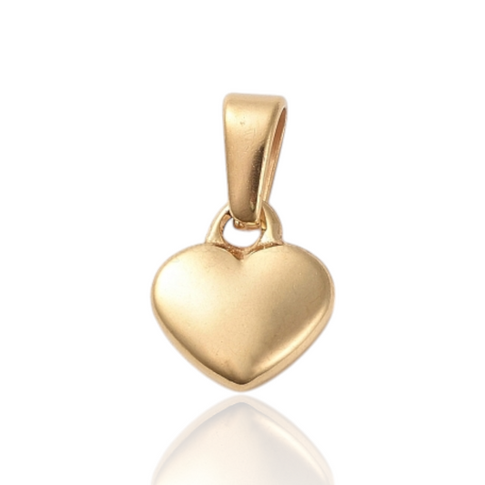 Gold puffy heart charm