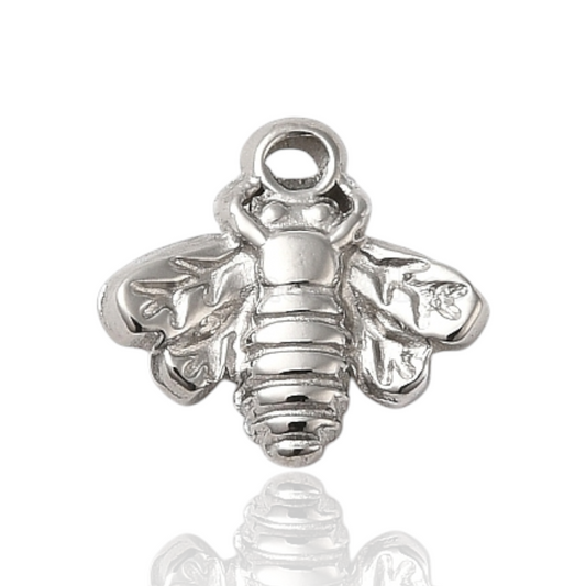 Silver bee charm