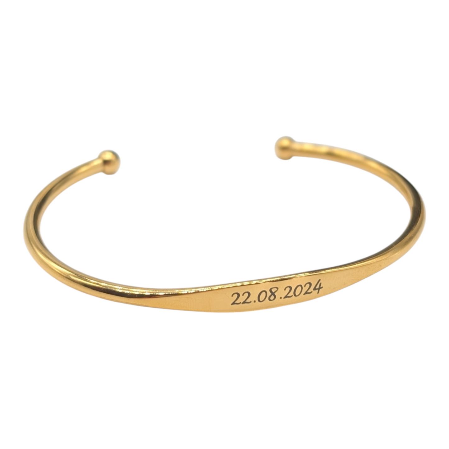 Engraved Gold Torque bangle