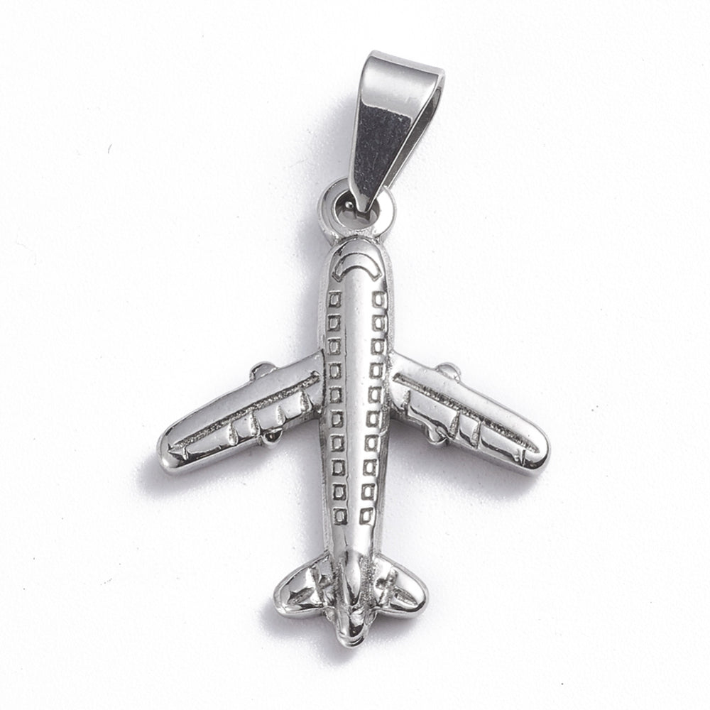 Silver aeroplane charm