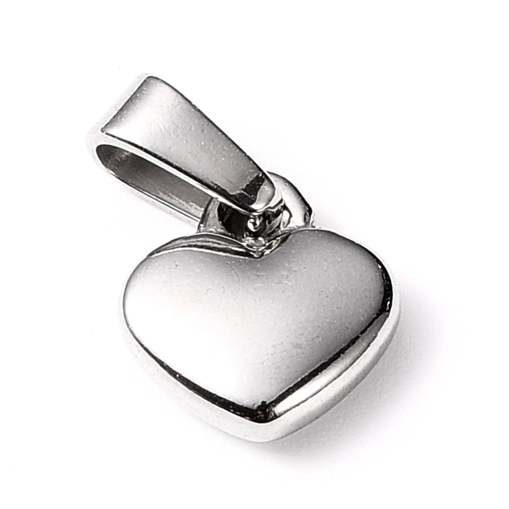 Silver puffy heart charm