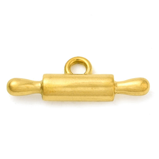 Gold rolling pin charm