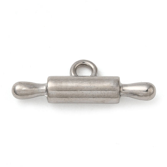 Silver rolling pin charm