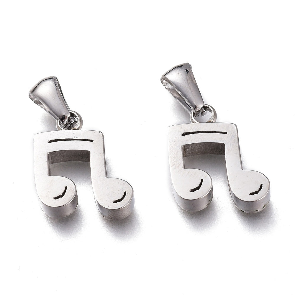 Silver music note charm