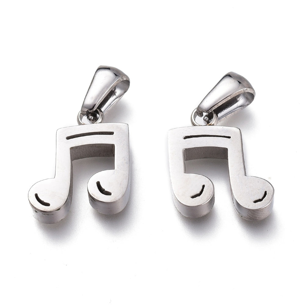 Silver music note charm