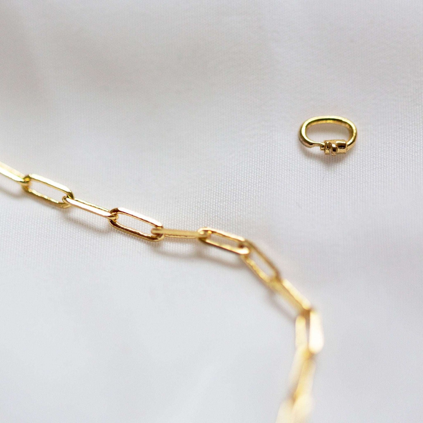 Couples permanent bracelet kit gold paperclip chain - M. Elizabeth Jewellery