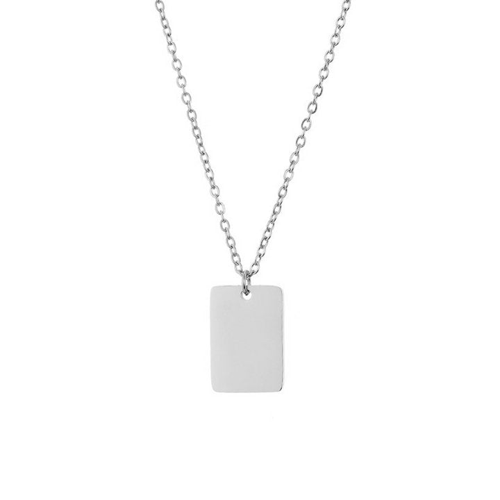 Custom engraved tiny tag necklace - M. Elizabeth Jewellery