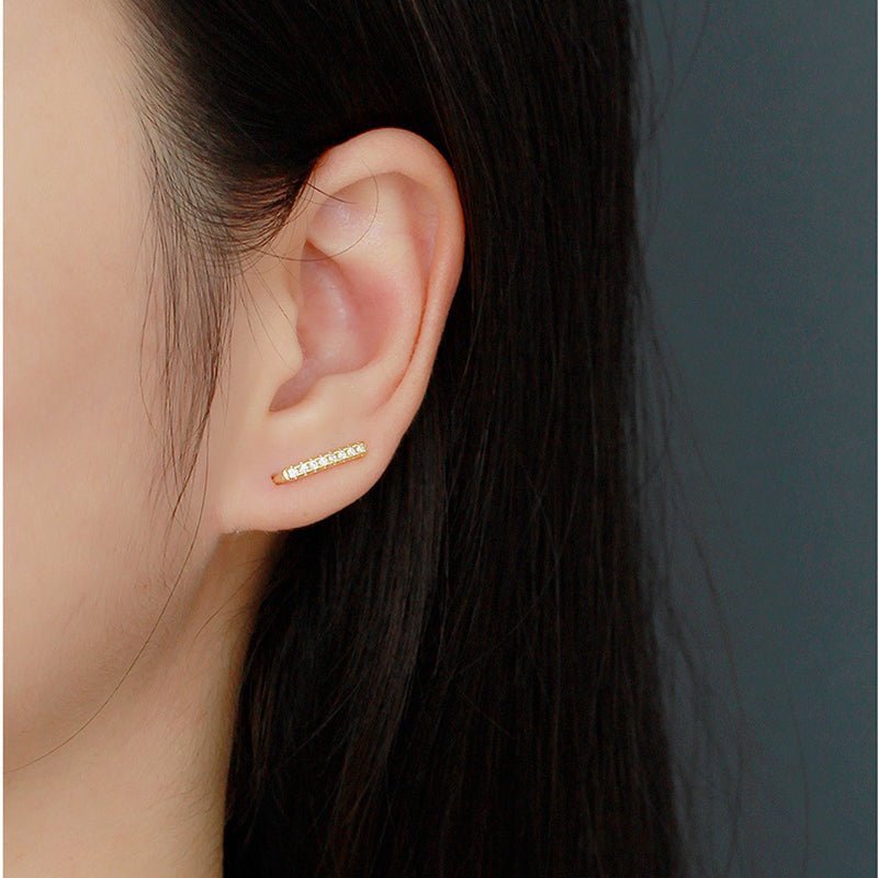 Gold crystal creeper earrings ear climbers - M. Elizabeth Jewellery