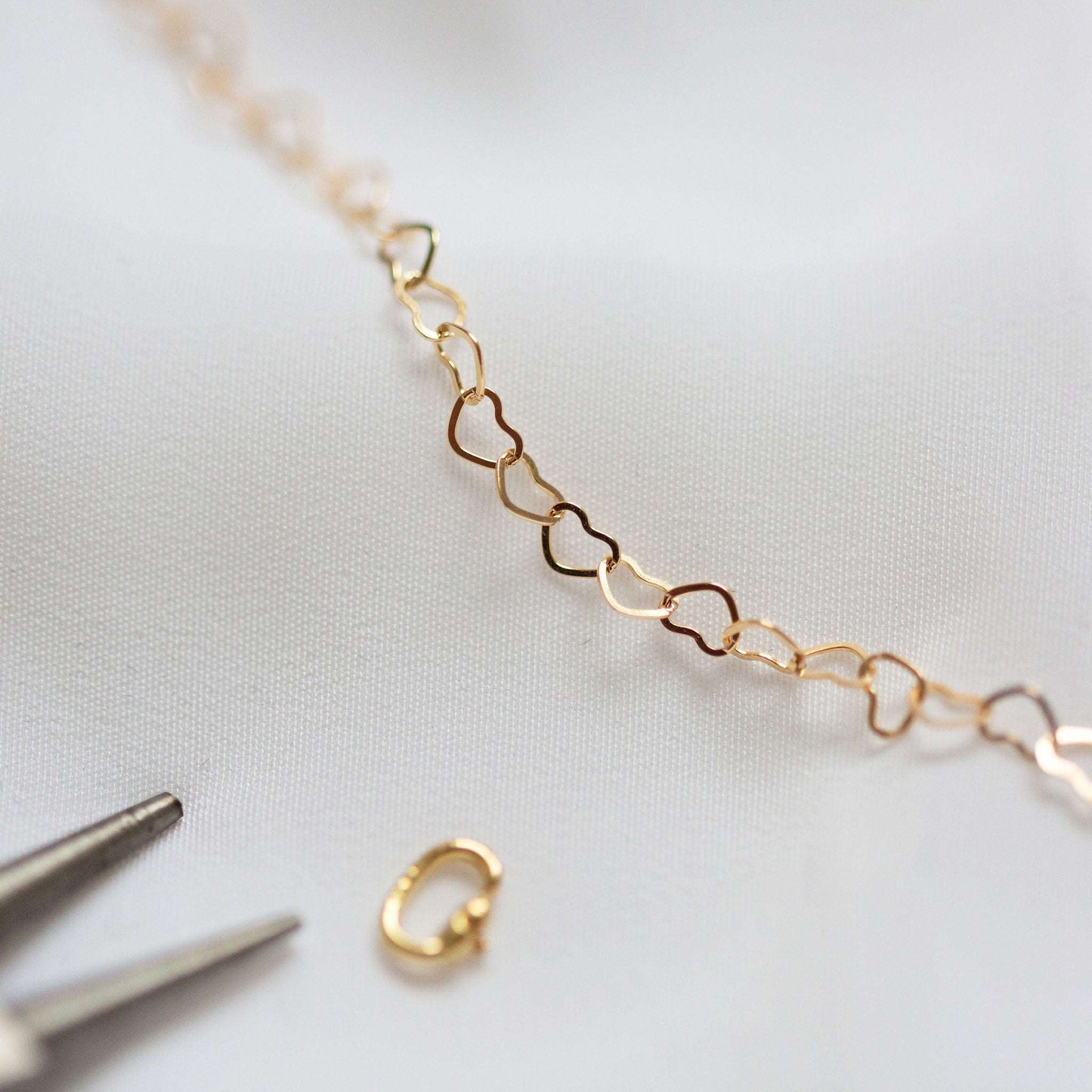 Gold heart chain love links permanent bracelet kit - M. Elizabeth Jewellery