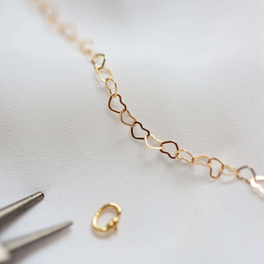 Gold heart chain love links permanent bracelet kit - M. Elizabeth Jewellery