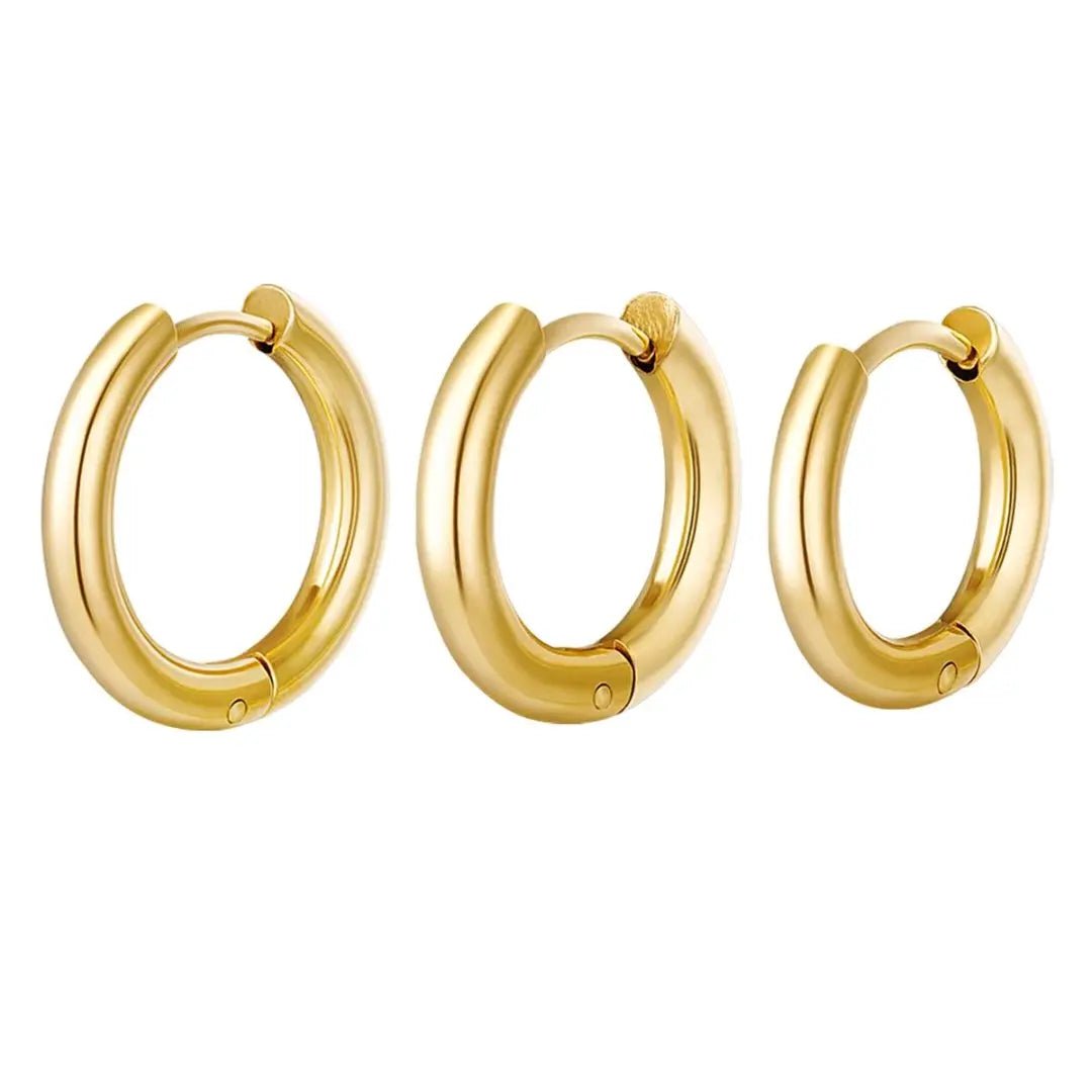 Gold huggie hoop earrings - M. Elizabeth Jewellery