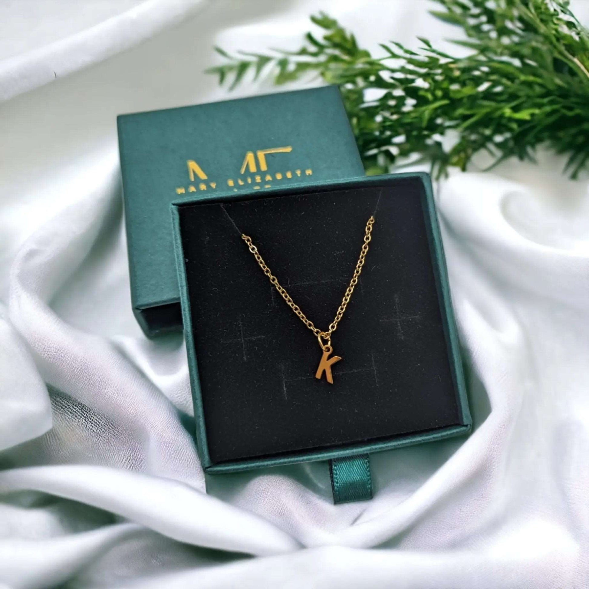 Gold initial letter necklace - M. Elizabeth Jewellery