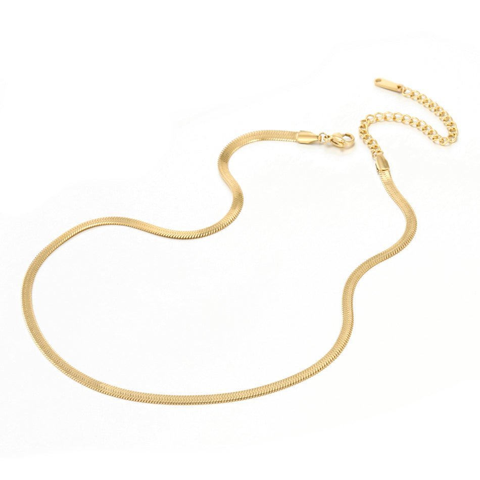 Gold snake chain necklace - M. Elizabeth Jewellery