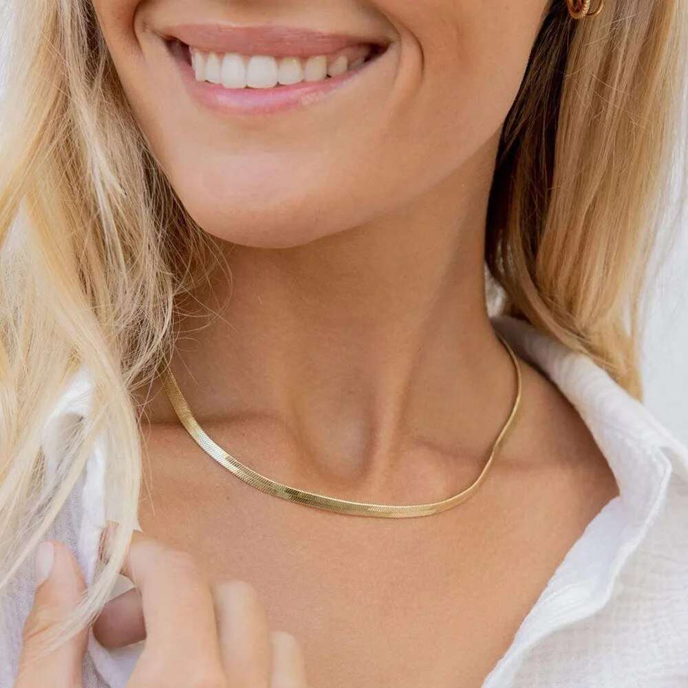 Gold snake chain necklace - M. Elizabeth Jewellery