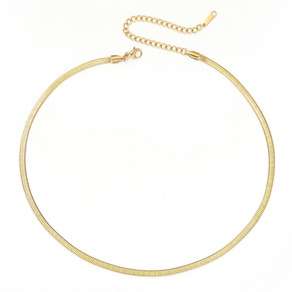 Gold snake chain necklace - M. Elizabeth Jewellery