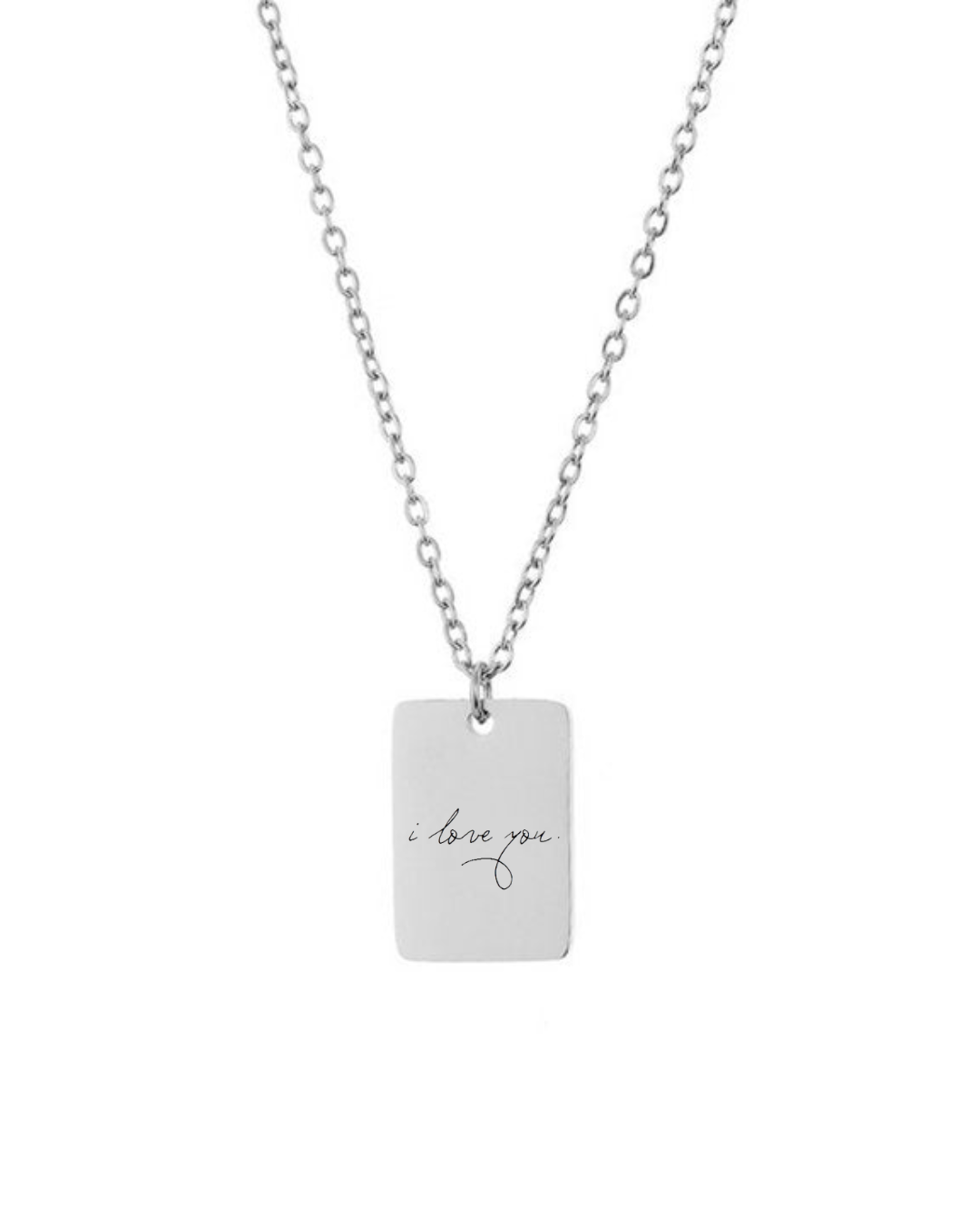 Custom engraved tiny tag necklace