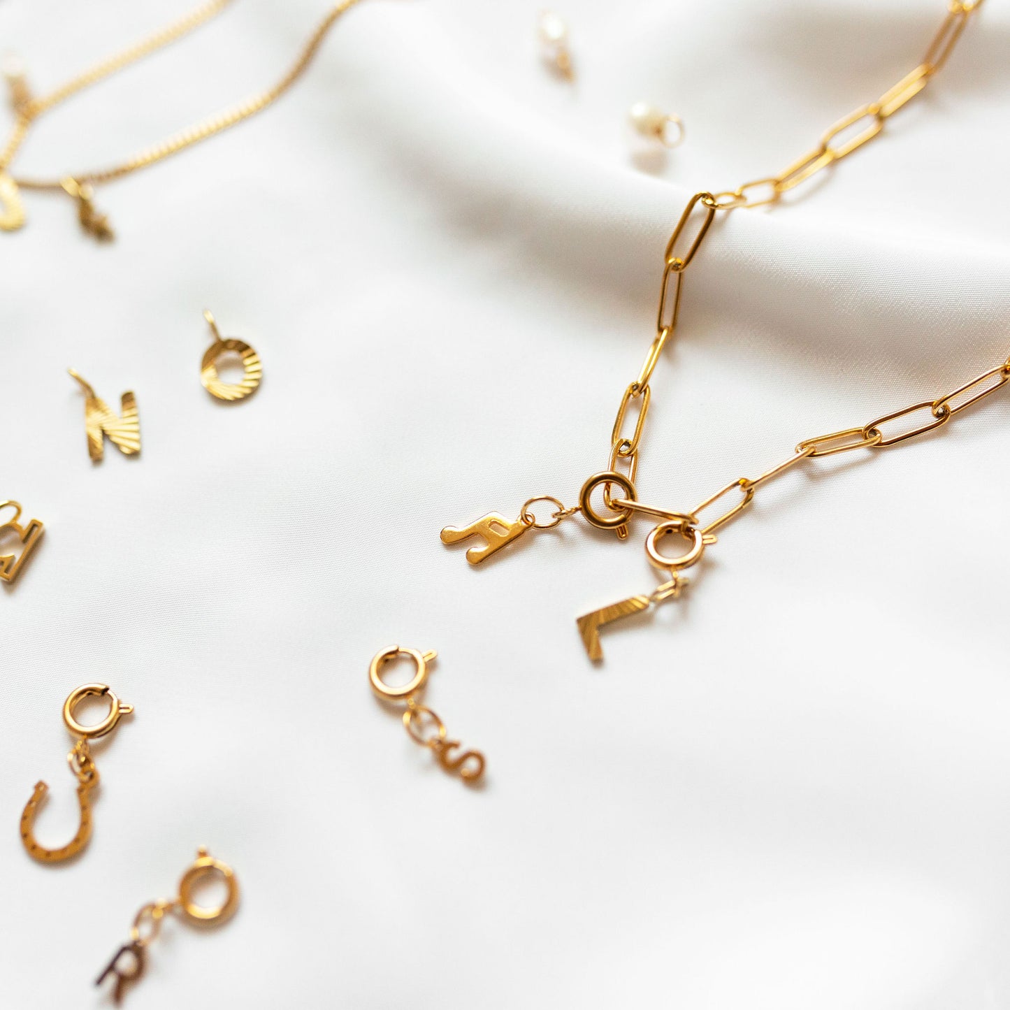 Gold paperclip chain necklace