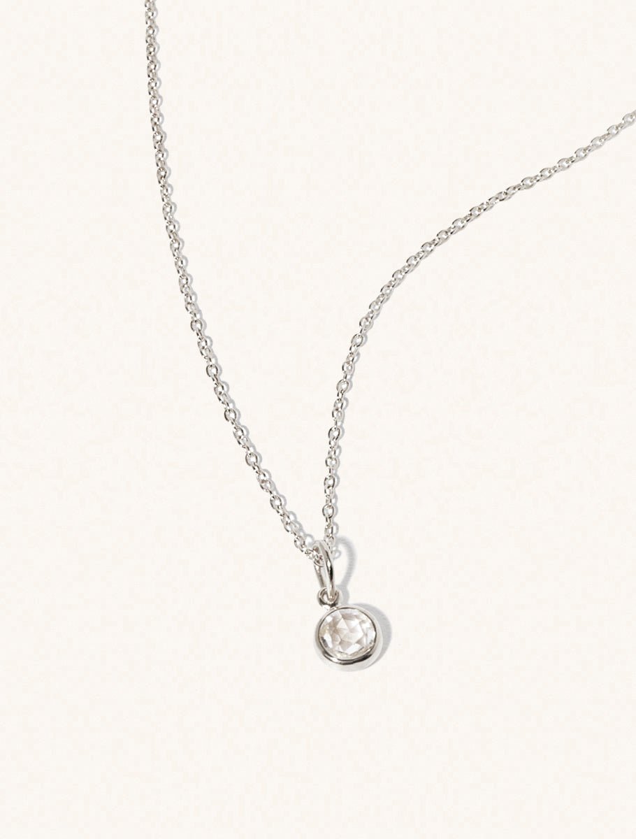 Sterling silver birthstone necklace - M. Elizabeth