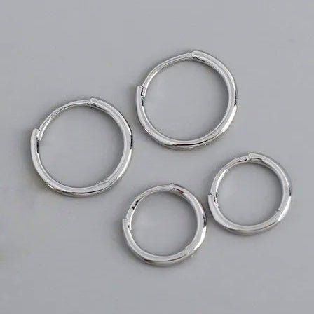 Sterling silver huggie hoop earrings - M. Elizabeth