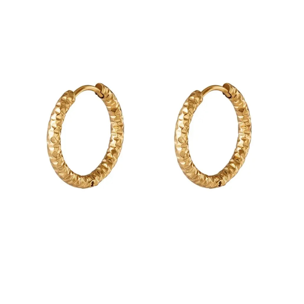 Textured gold hoop earrings - M. Elizabeth